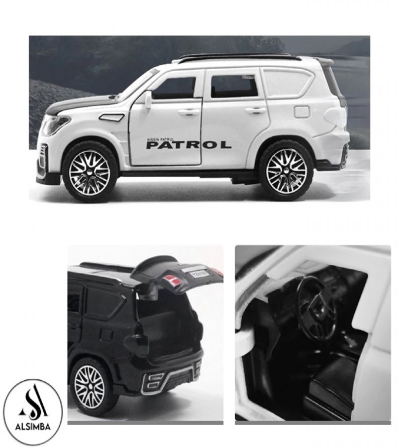 Alsimba Land Cruiser Prado Toy Car – 5" Die-Cast Metal Model, Music & Lights, Openable Doors, Hood & Trunk – Black