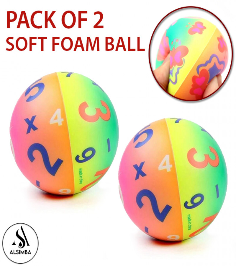 Alsimba 2 Pack Rainbow Digital Number Foam Balls for Kids – Soft, High-Density, Lightweight Indoor Play Balls 3+