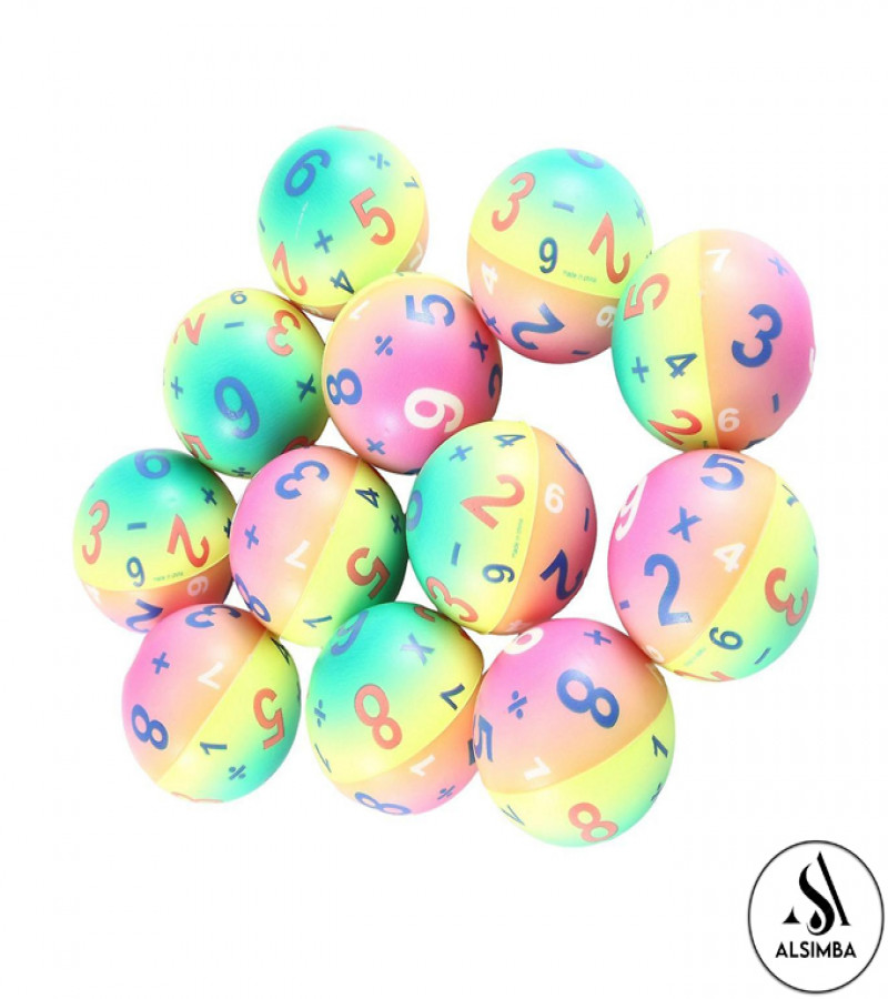 Alsimba 2 Pack Rainbow Digital Number Foam Balls for Kids – Soft, High-Density, Lightweight Indoor Play Balls 3+