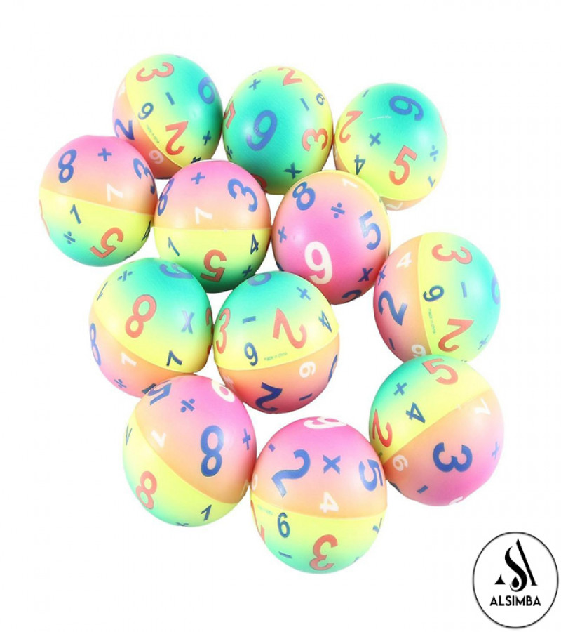 Alsimba 2 Pack Rainbow Digital Number Foam Balls for Kids – Soft, High-Density, Lightweight Indoor Play Balls 3+