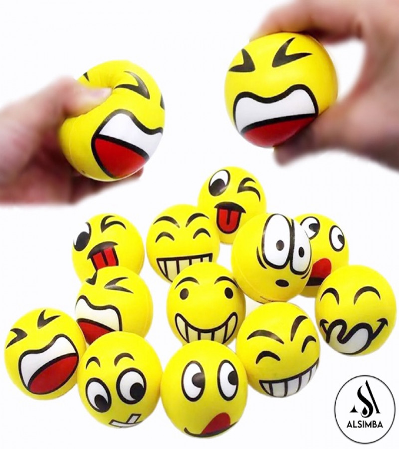Alsimba 2-Pack Soft Foam Emoji Balls for Kids – High Density, Lightweight, Easy Grip Indoor Play Balls (Random Designs)