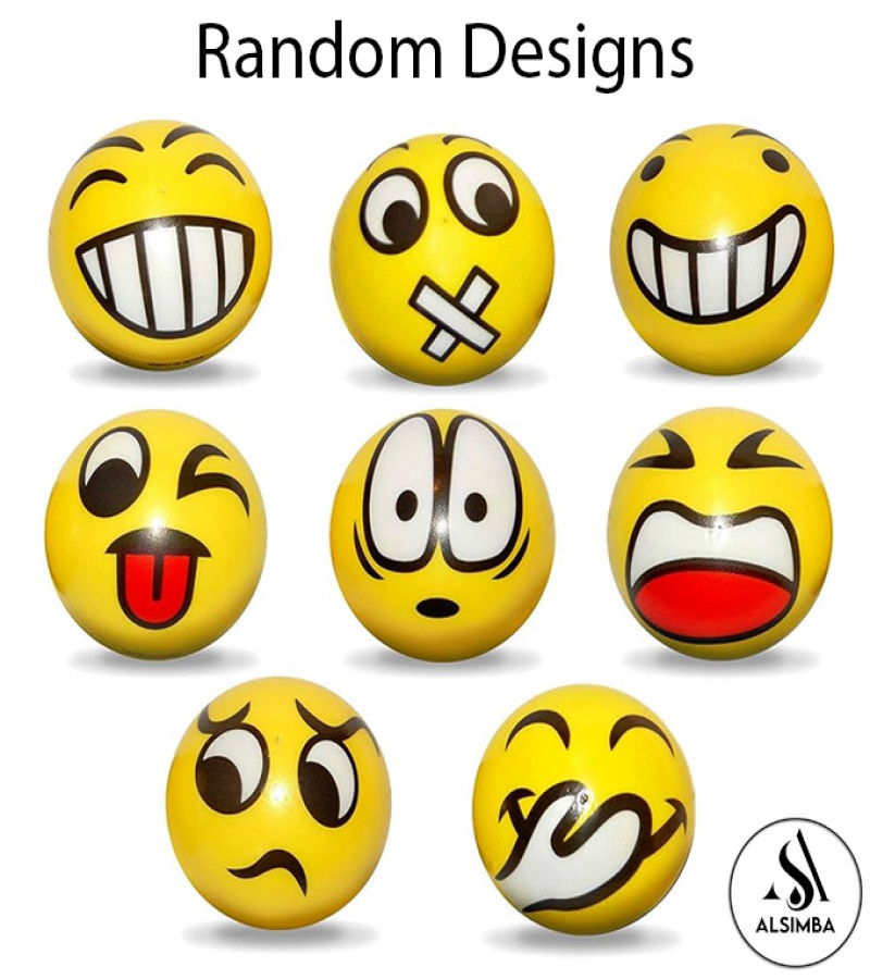 Alsimba Pack of 4 Emoji Reaction Foam Balls for Kids – Soft Lightweight Indoor Ball for Ages 3+ – Random Designs