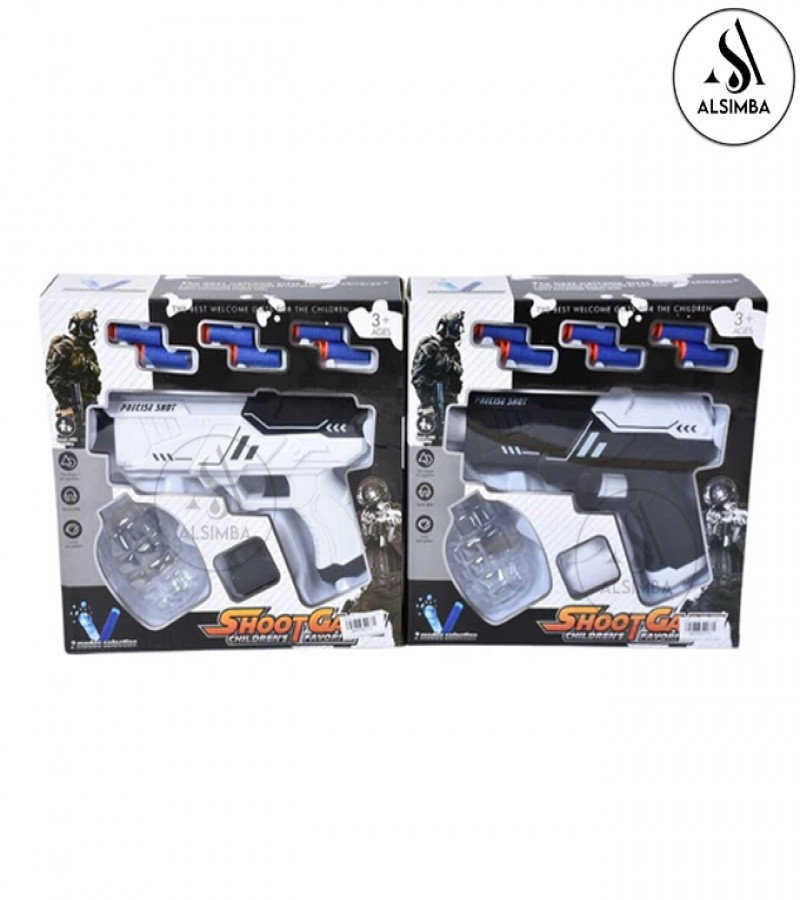 Alsimba 2-in-1 Gel Blaster & Dart Gun – Precise Shot Manual Reload Toy – Gel Ball & Nerf-Compatible – White Edition