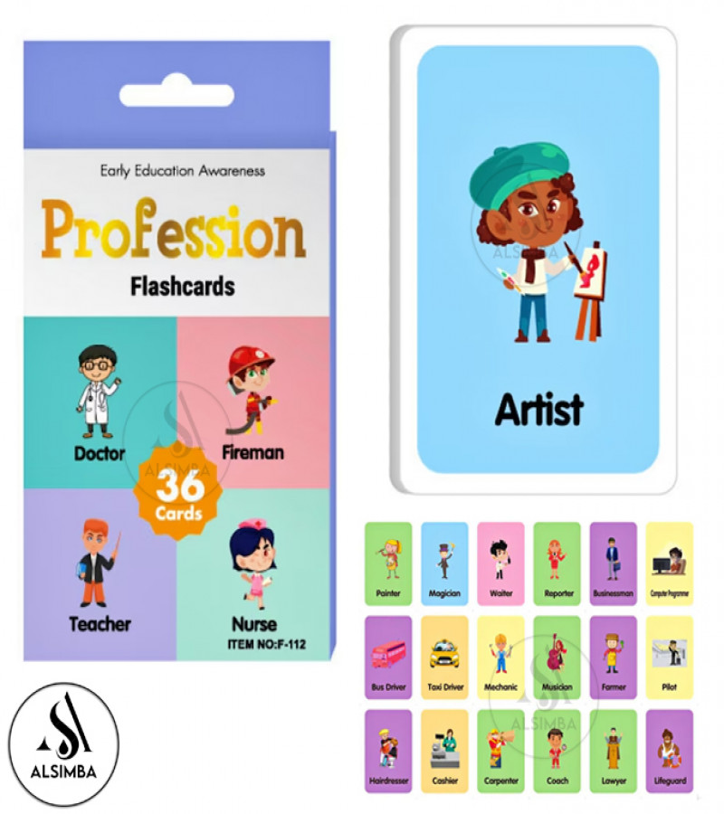 Alsimba Professional Flash Cards Set for Kids – 36 Early Learning Educational Cards for Toddlers & Preschoolers