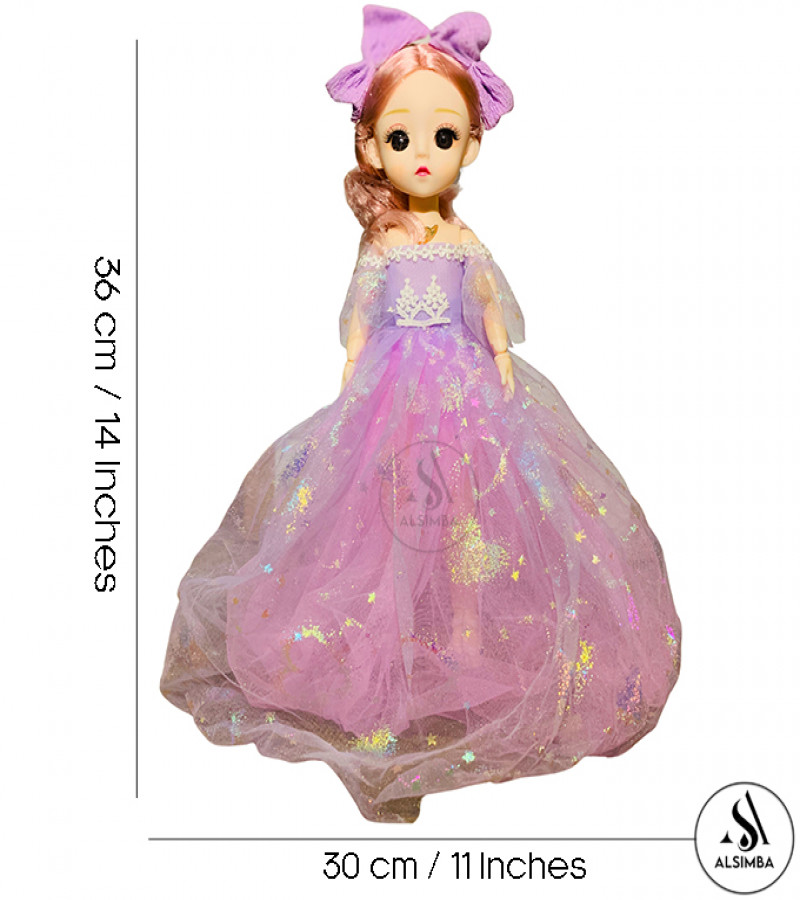 Alsimba Fairy Princess Barbie Doll with 40+ Sounds – Korean Anime Face, 20 Joints, Wedding Dress, Keychain Gift Toy