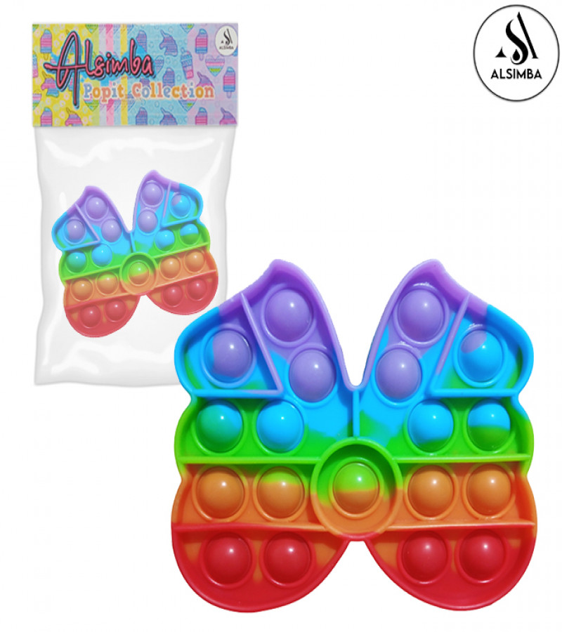 Alsimba Push Popit Bubble Silicone Toy for Kids - Approx. 5 inches - Buterfly