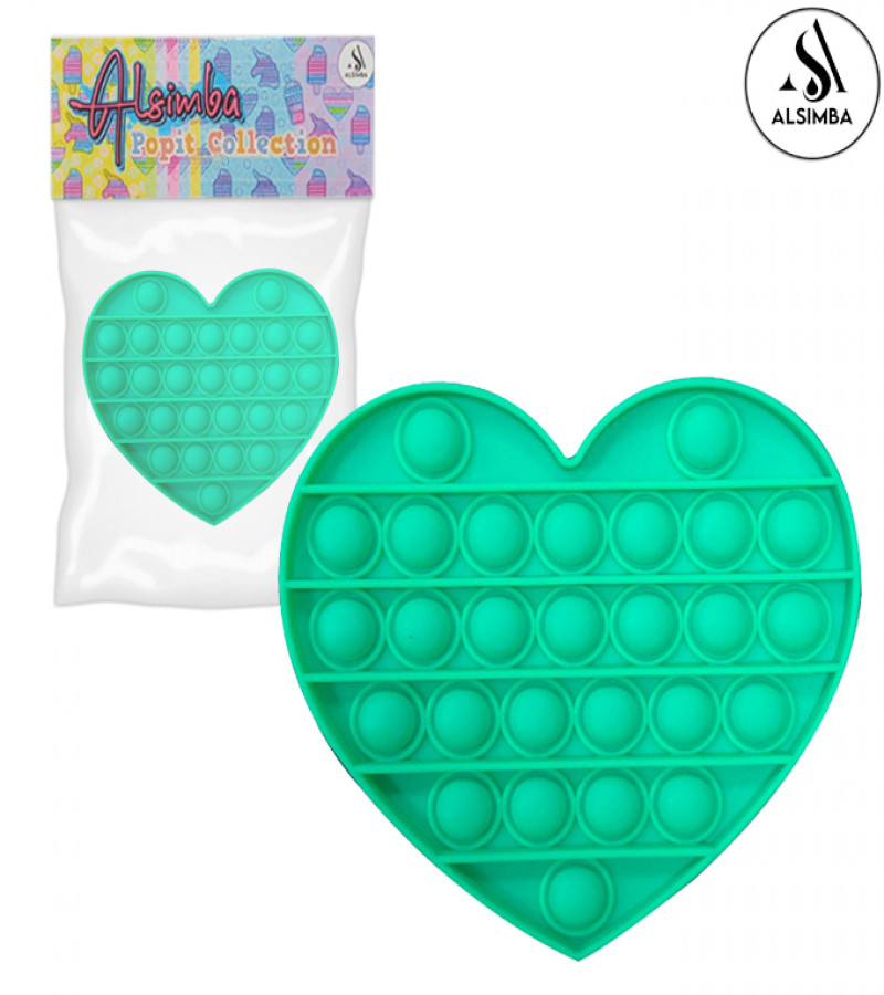 Alsimba Push Popit Bubble Silicone Toy for Kids - Approx. 5 inches - Heart Random Color