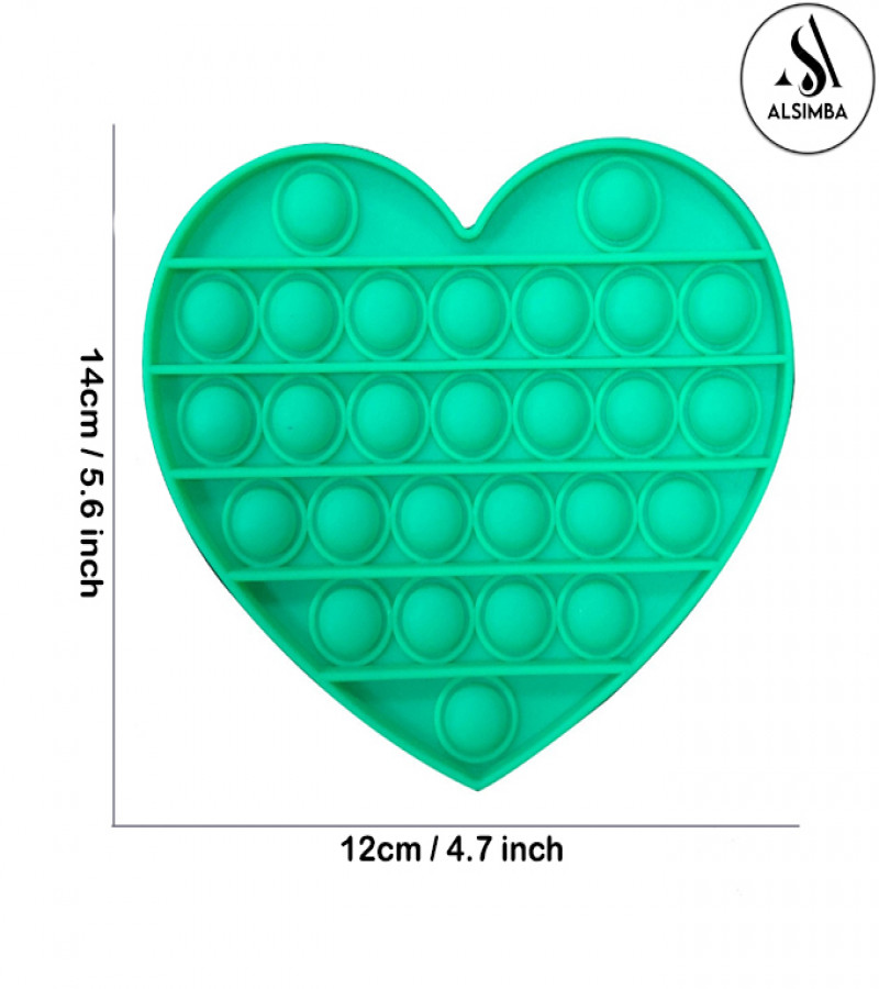 Alsimba Push Popit Bubble Silicone Toy for Kids - Approx. 5 inches - Heart Random Color