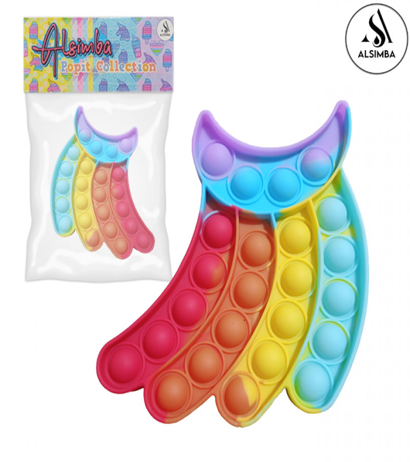 Alsimba Push Popit Bubble Silicone Toy for Kids - Approx. 6 inches - Banana