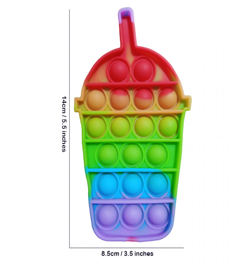 Alsimba Push Popit Bubble Silicone Toy for Kids - Approx. 6 inches - Juice Cup