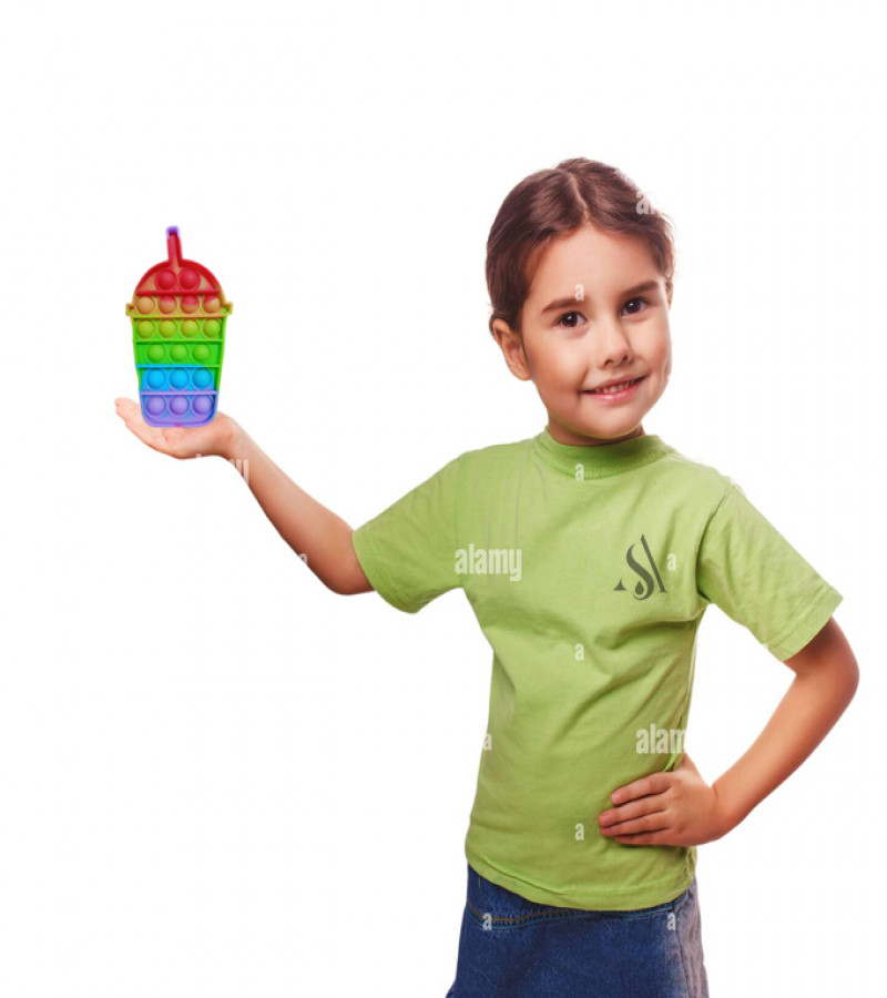 Alsimba Push Popit Bubble Silicone Toy for Kids - Approx. 6 inches - Juice Cup
