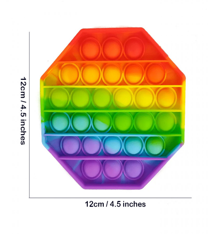 Alsimba Push Popit Bubble Silicone Toy for Kids - Approx. 6 inches - Octagon