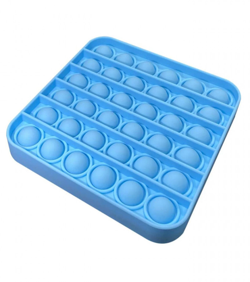 Alsimba Push Popit Bubble Silicone Toy for Kids - Approx. 7 inches - Square Blue