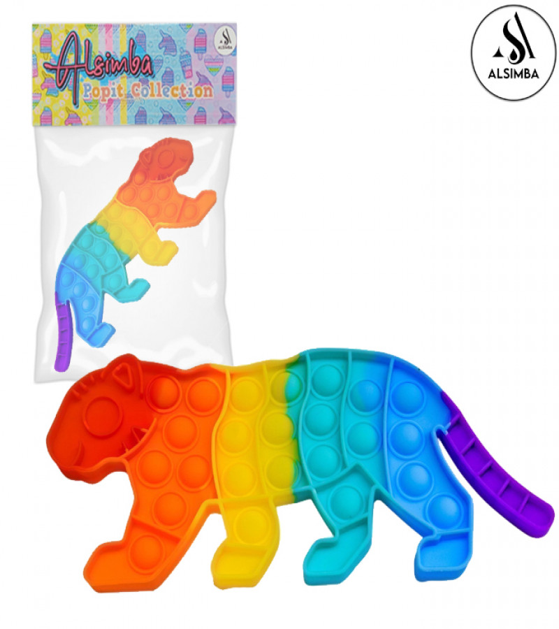 Alsimba Push Popit Bubble Silicone Toy for Kids - Approx. 8 inches - Cute-Tiger
