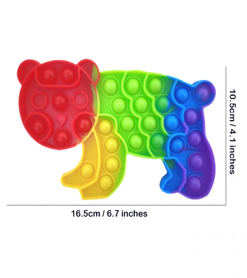 Alsimba Push Popit Bubble Silicone Toy for Kids - Approx. 8 inches - Cute-Tiger