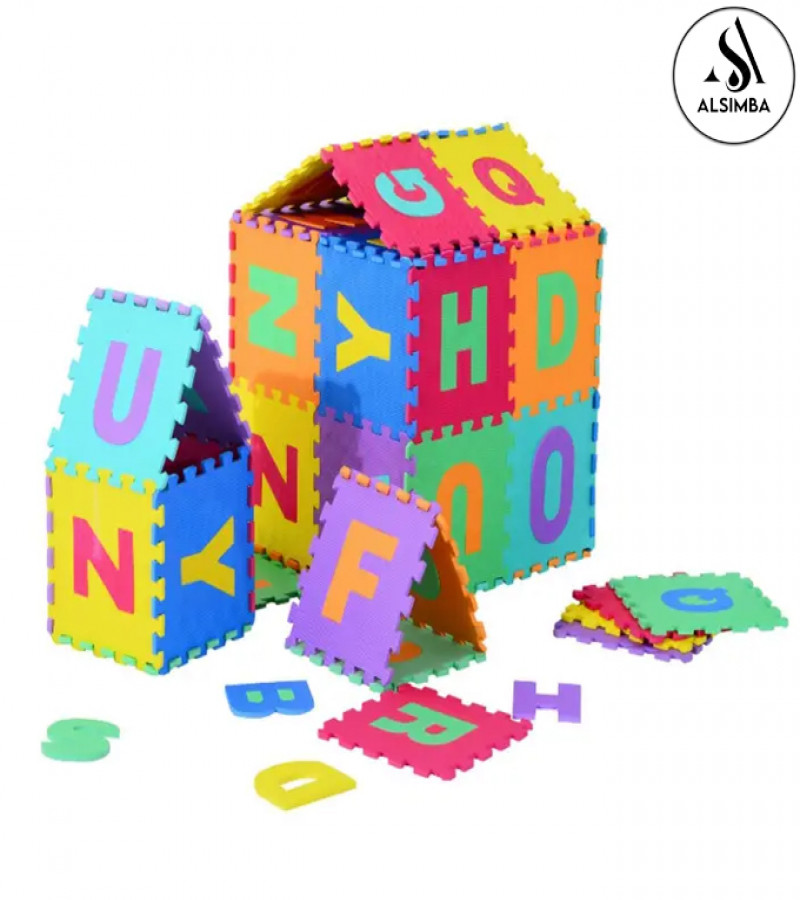 Alsimba EVA Puzzle Mat for Kids 36 Pcs – Alphabet & Number Foam Tiles 12x12 cm – Baby Room Interlocking Play Mat