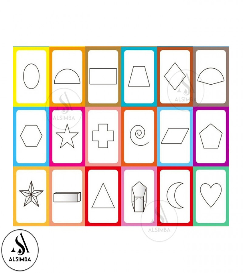 Alsimba 36 Pcs Shape Flash Cards for Kids – Early Learning Educational Flashcards Set for Toddlers & Preschoolers