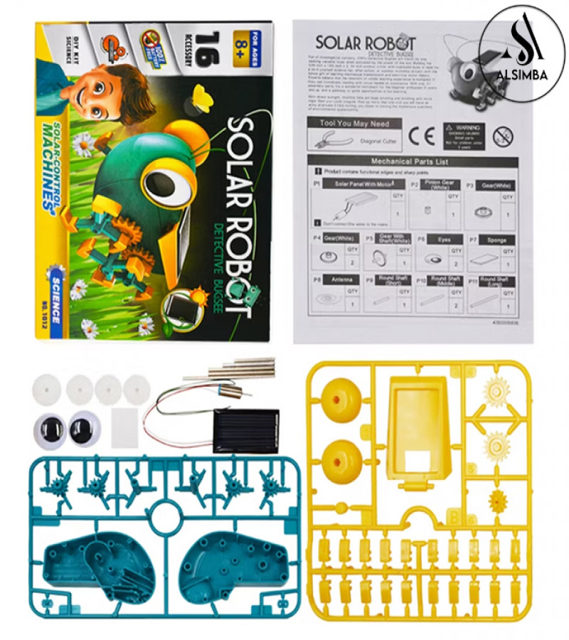 Alsimba Solar Robot Bugsee DIY Science Kit – Build & Play Educational Toy for Kids – Solar Powered Pocket Pet