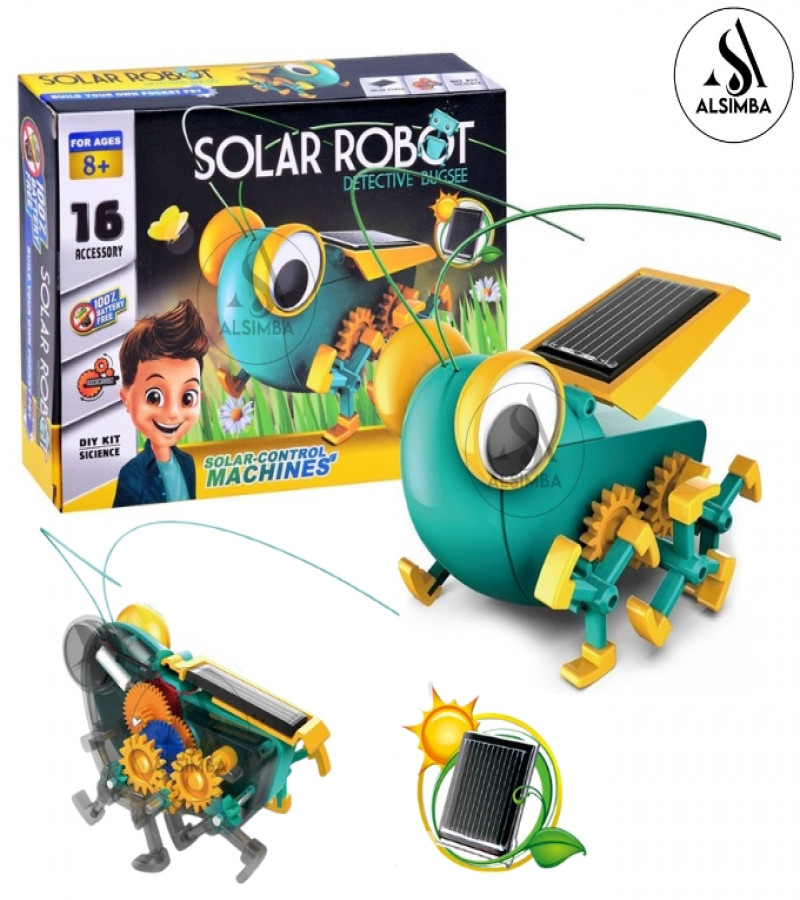 Alsimba Solar Robot Bugsee DIY Science Kit – Build & Play Educational Toy for Kids – Solar Powered Pocket Pet