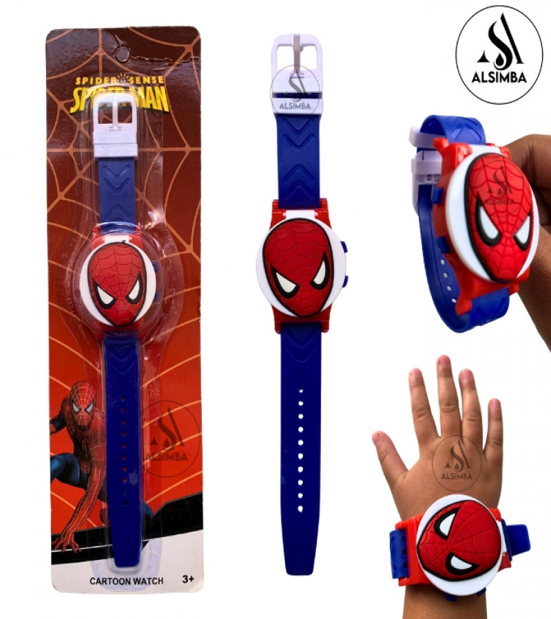 Alsimba Spiderman Character Wrist Watch for Kids Boys – Stylish Cartoon LED Timepiece for Children with Adjustable Strap – Comfortable