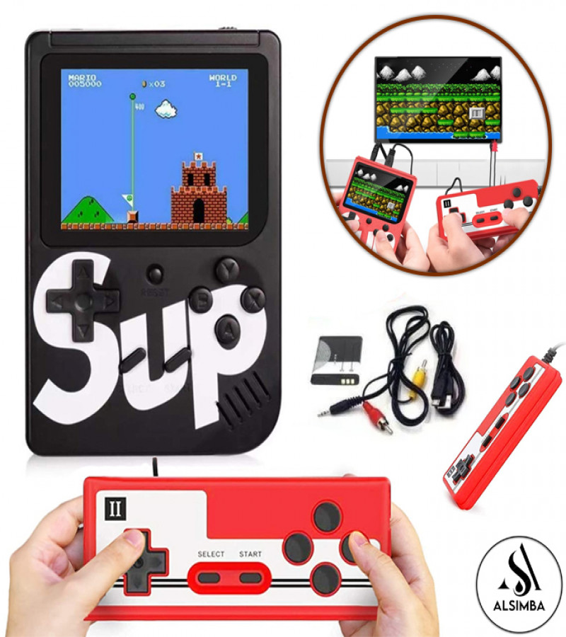 Alsimba 2 Player Retro SUP Game Box 400 in 1 Handheld Console with Controllers TV Connect LCD – 5 Inch – Black