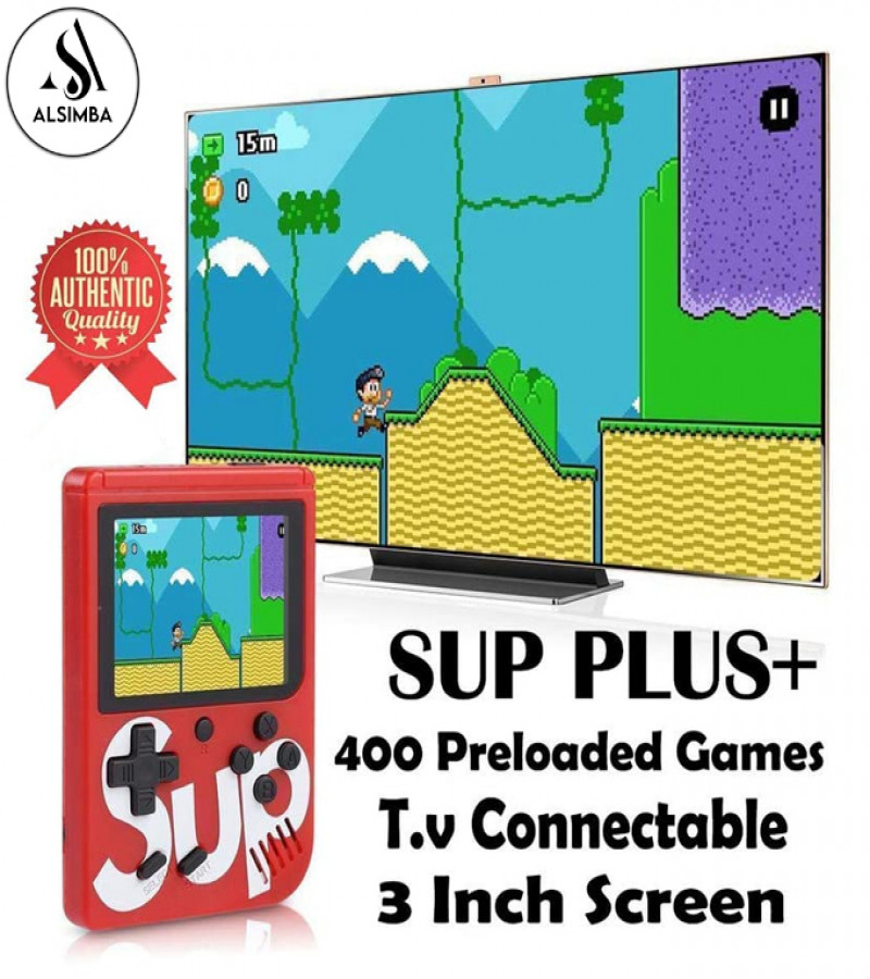 Alsimba 400-in-1 Retro Handheld Game Console – Rechargeable 5" LCD Game Box for Kids, TV Connect, Portable Black