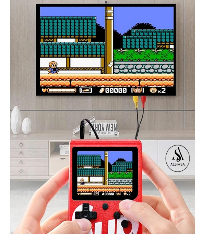 Alsimba 400-in-1 Retro Handheld Game Console – Rechargeable 5" LCD Game Box for Kids, TV Connect, Portable Black