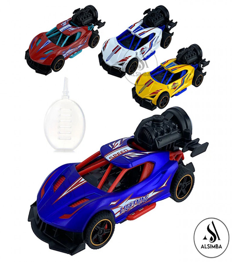Alsimba Racing Rock Monster Diecast Metal Car for Kids – Smoke Spray, Pull Back Action, Battery Operated – 5” Yellow