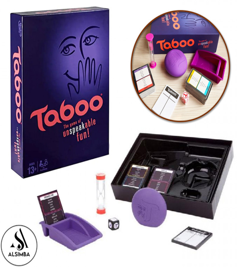 Alsimba Taboo Game - Fun Family & Party Card Game for Adults & Kids 13+ | 4+ Players | Purple Box of Unspeakable Laughter