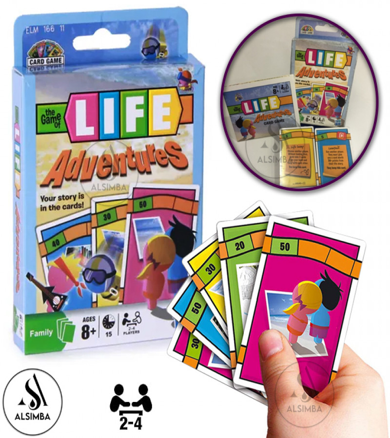 Alsimba Game of Life Adventures Card Game – 110 Cards for Kids & Adults | Fun Family Game | 2-4 Players | Age 8+
