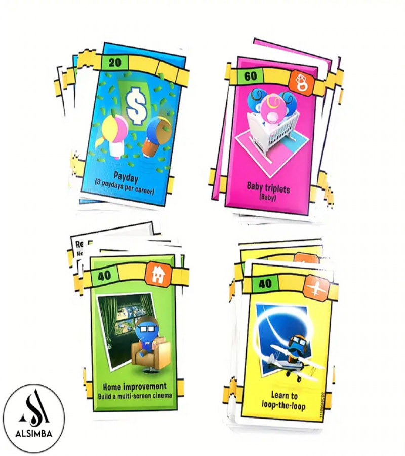 Alsimba Game of Life Adventures Card Game – 110 Cards for Kids & Adults | Fun Family Game | 2-4 Players | Age 8+