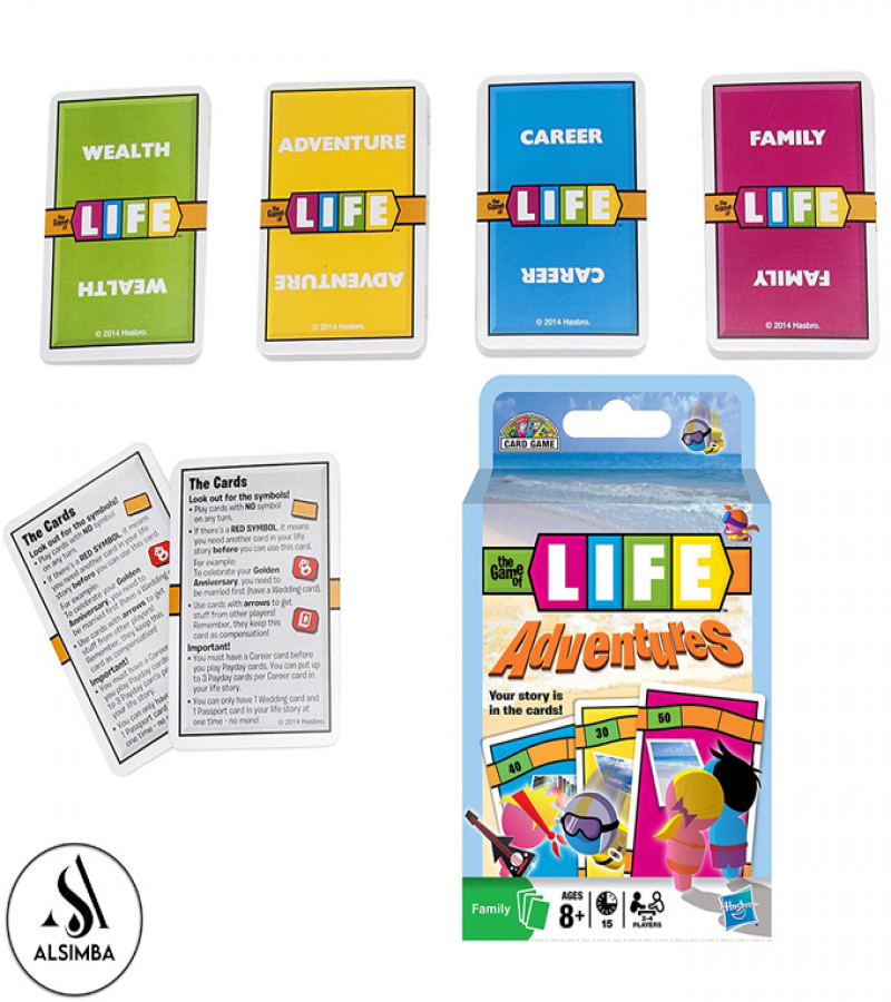 Alsimba Game of Life Adventures Card Game – 110 Cards for Kids & Adults | Fun Family Game | 2-4 Players | Age 8+