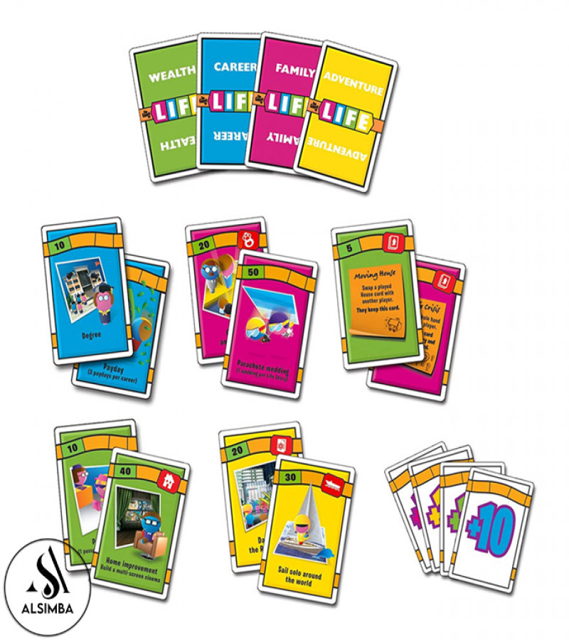 Alsimba Game of Life Adventures Card Game – 110 Cards for Kids & Adults | Fun Family Game | 2-4 Players | Age 8+