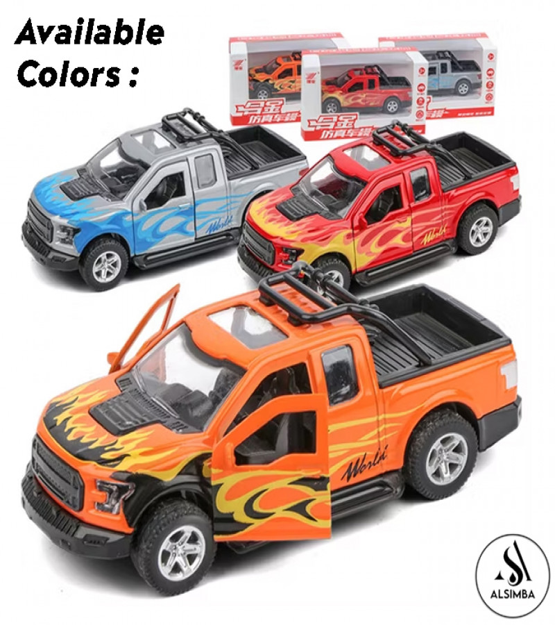 Alsimba 1:32 Toyota Hilux 4x4 Revo Dala Die-Cast Pickup Truck Toy – Metal Revo, Vigo, Silverado, Raptor – 5" – Orange