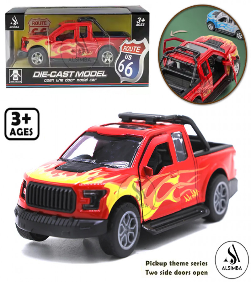 Alsimba 1:32 Toyota Hilux Revo 4x4 Die-Cast Pickup Truck Model – Metal SUV Toy for Kids – Revo Vigo F-150 Silverado – Red