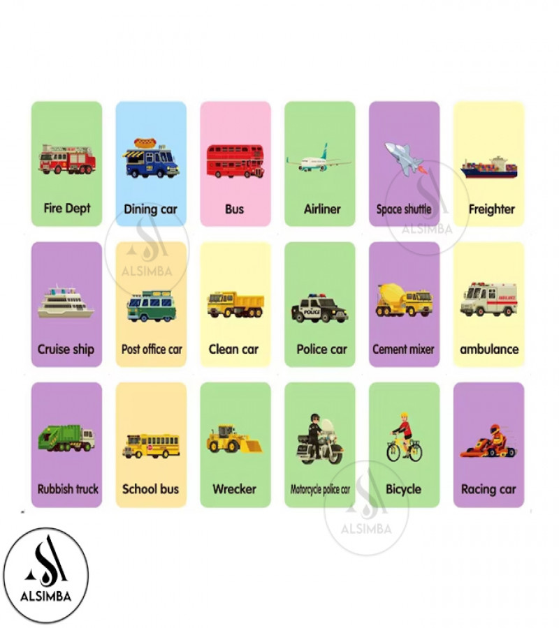 AAlsimba Traffic Flash Cards for Kids – 36 Pcs Educational Learning Set for Toddlers, Preschool & Kindergarten