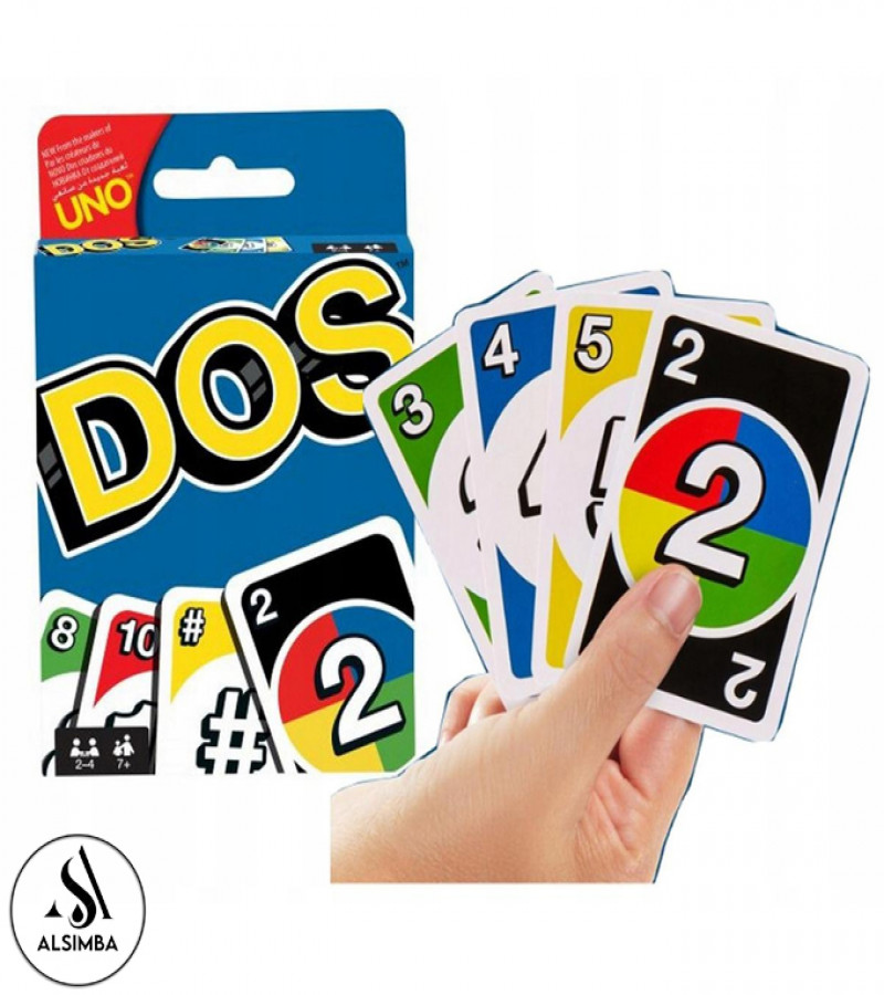 Alsimba UNO DOS Family Card Game Set - 108 Laminated Multicolor Cards for Kids Adults Fun Party & Travel Entertainment