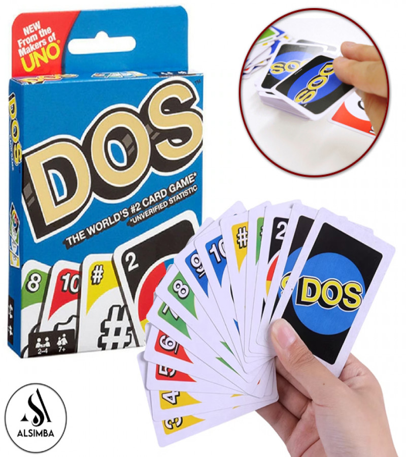 Alsimba UNO DOS Family Card Game Set - 108 Laminated Multicolor Cards for Kids Adults Fun Party & Travel Entertainment