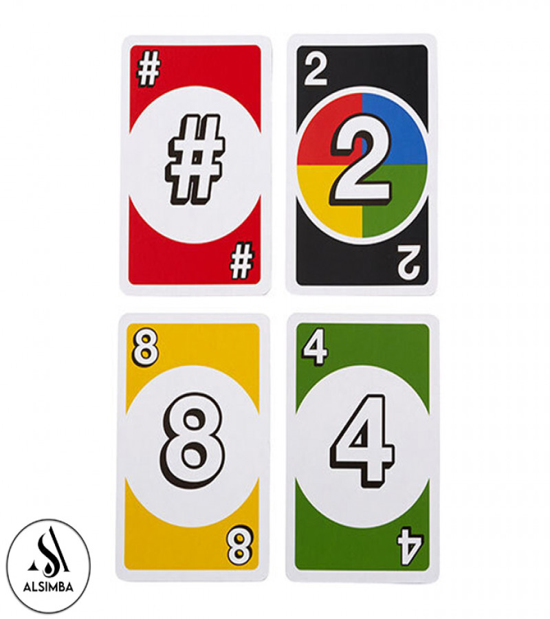 Alsimba UNO DOS Family Card Game Set - 108 Laminated Multicolor Cards for Kids Adults Fun Party & Travel Entertainment