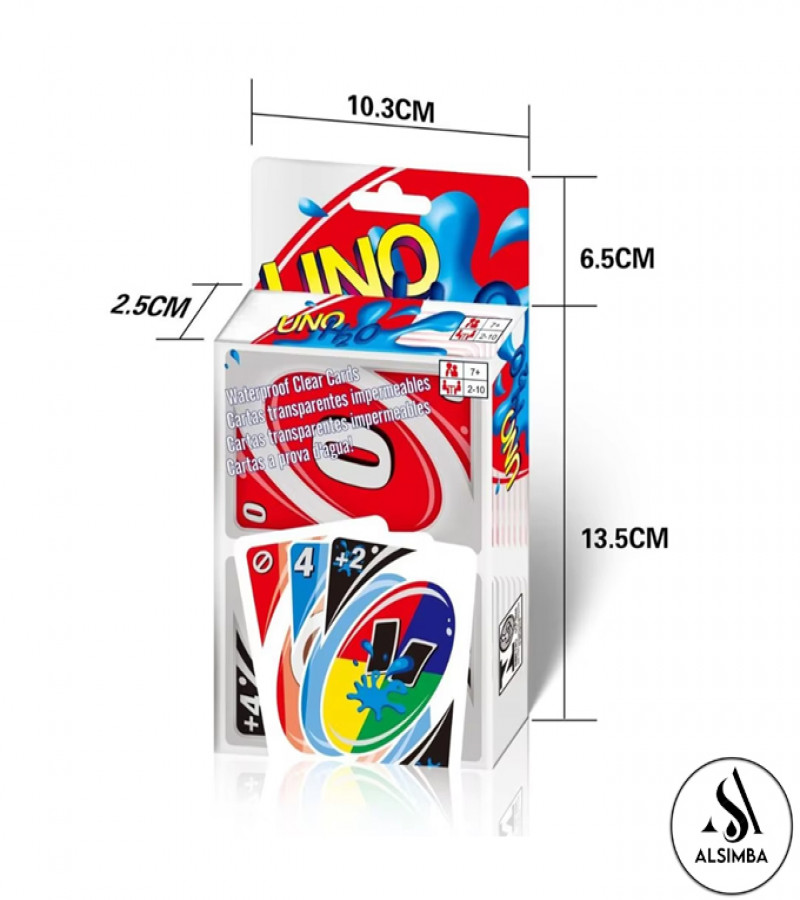 UNO H2O To Go Waterproof Transparent Plastic Card Game – 112 Washable Clear Cards – Fun for Kids, Family & Travel