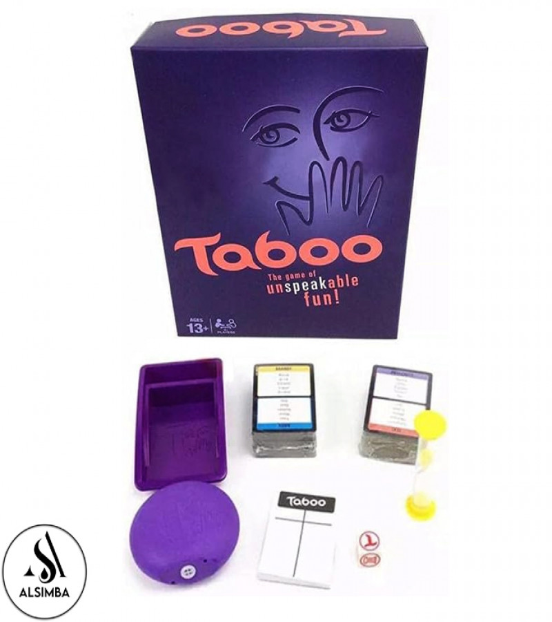 Alsimba Unspoken Taboo Purple Edition Board Game - Enjoyment Fun Board Game for Kids & Adults Above 13+ Years Old - 4 Players Taboo Cards Game