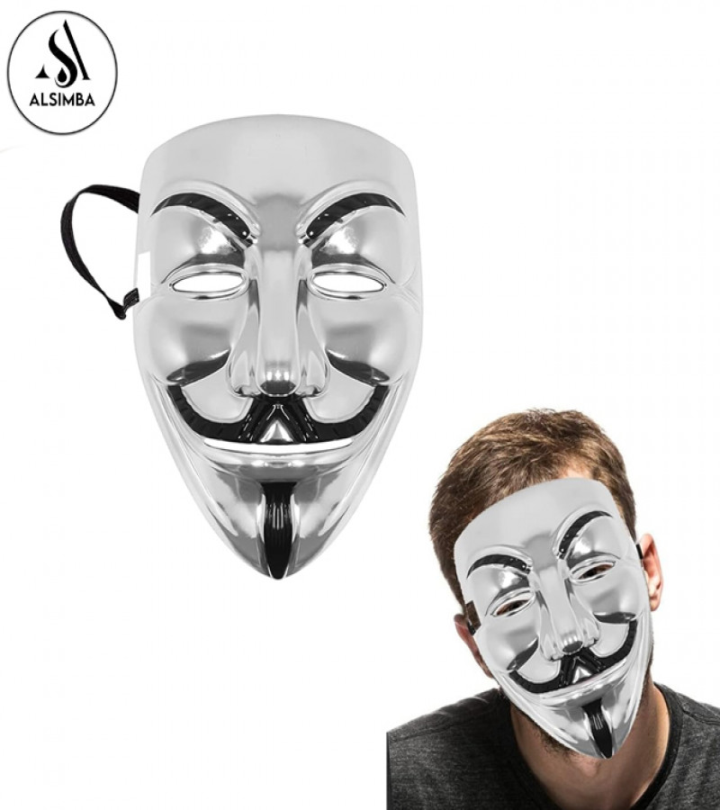 Alsimba V for Vendetta Joker Anonymous Mask - Halloween Horror Cosplay Resin Masquerade Face Mask for Adults & Kids