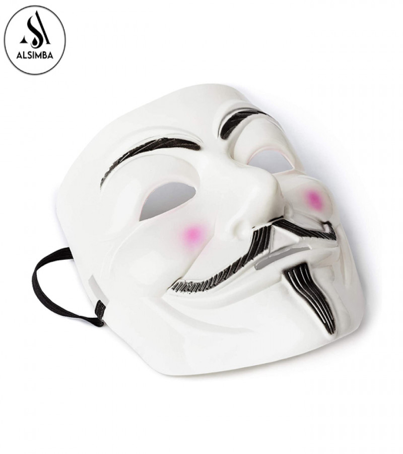 Alsimba V for Vendetta Anonymous Joker Mask - Halloween Party Cosplay Costume - Ghost Dancer Funny Resin Face Black White