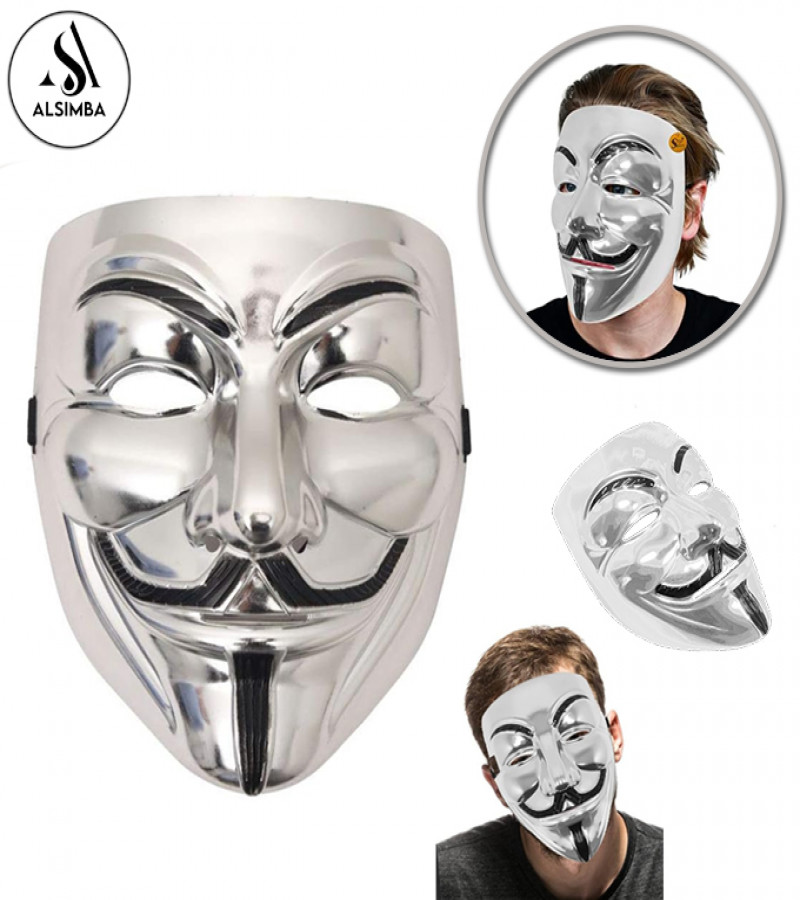 Alsimba V for Vendetta Joker Anonymous Mask - Halloween Horror Cosplay Resin Masquerade Face Mask for Adults & Kids