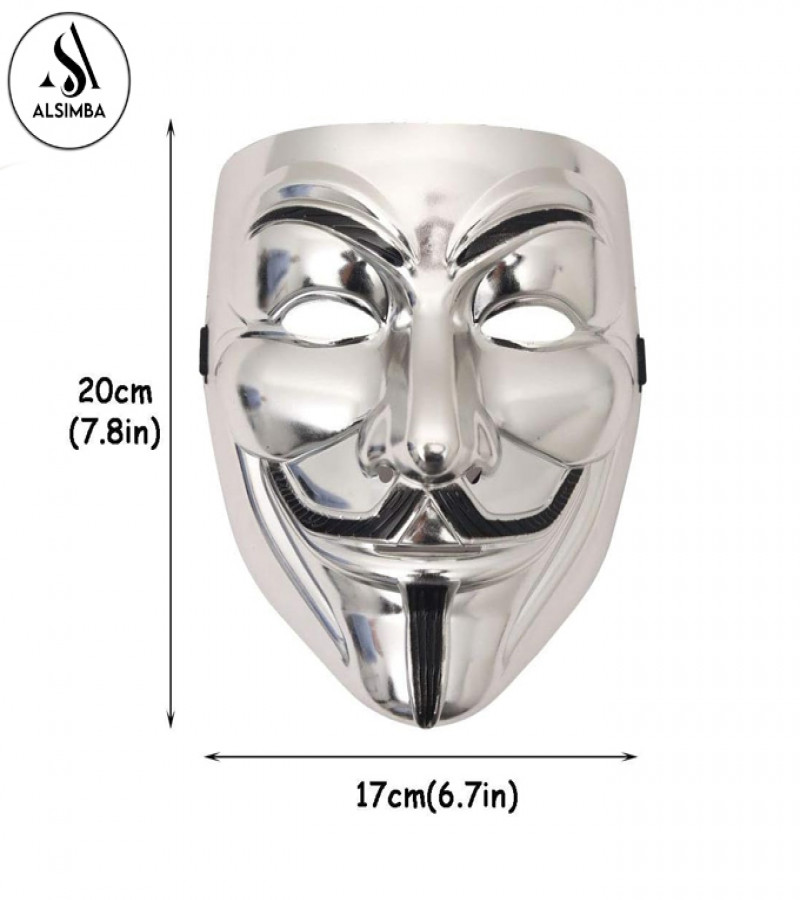 Alsimba V for Vendetta Joker Anonymous Mask - Halloween Horror Cosplay Resin Masquerade Face Mask for Adults & Kids