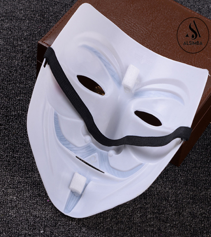 Alsimba V for Vendetta Anonymous Joker Mask - Halloween Party Cosplay Costume - Ghost Dancer Funny Resin Face Black White