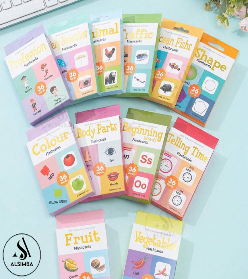 Alsimba Vegetable Flash Cards for Kids – 36 Pcs Early Learning Educational Game, Preschool & Montessori Toy