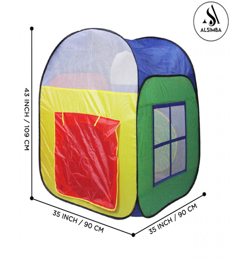 Alsimba Kids’ Play Tent – Foldable, Easy Setup – 2 Poles, Surprise Colors – Indoor/Outdoor – 110cm Fun Tent