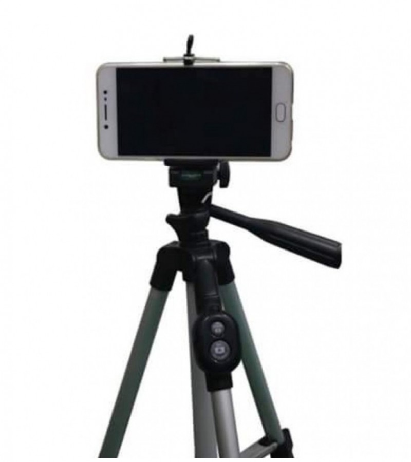 Aluminium DK 3888 Portable & Foldable Camera Mobile Tripod With Bluetooth Wireless Remote Shutter