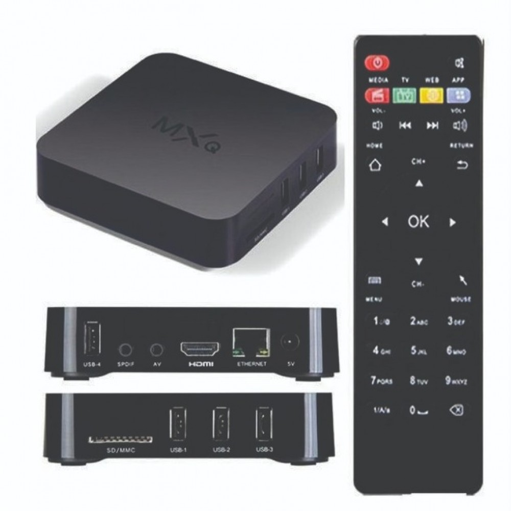ANDROID SMART TV BOX MXQ 4K QUAD CORE 1G+8G - Black